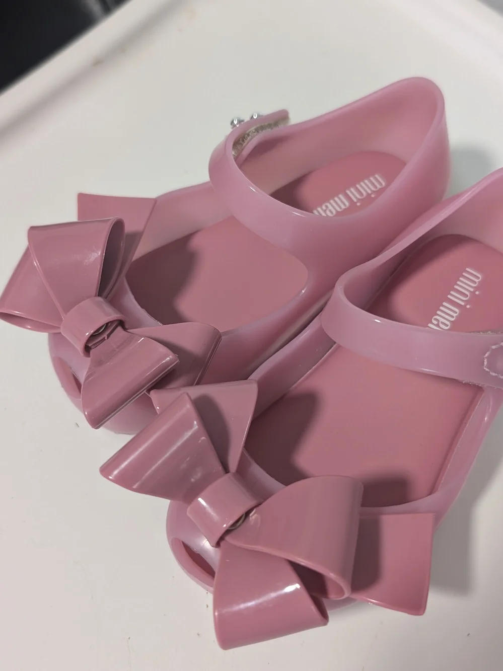 Mini Melissa Girls Pink Bow Jelly Shoes -Lilac